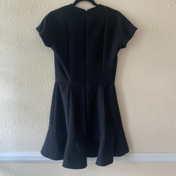 Carven Flutter Hem Dress in Black Crepe Size FR38 (US4) - Picture 6 of 12